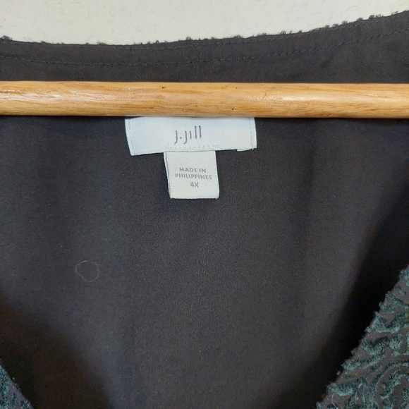 J.Jill Paisley Print Velvety Green Midi Dress Size 4X - Picture 4 of 10